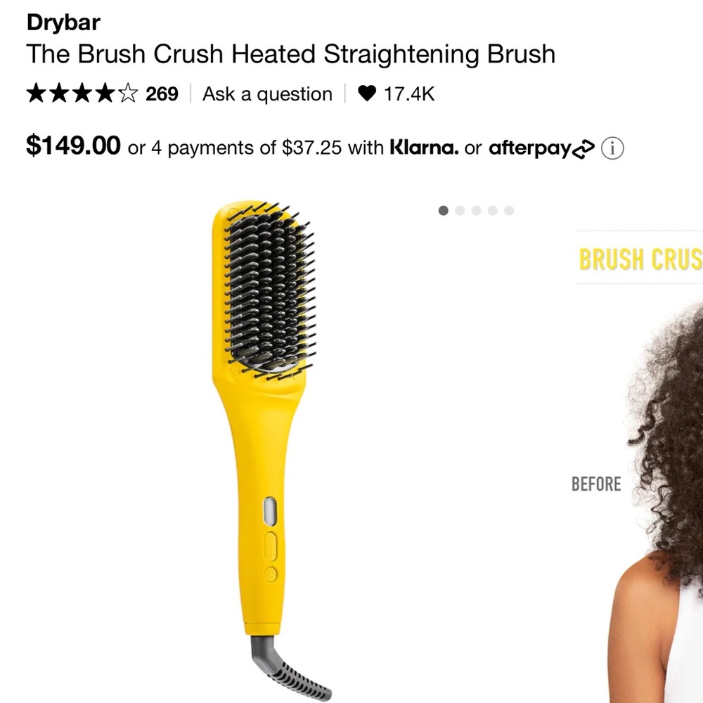 Drybar The Brush Crush Heated Straightener Brush